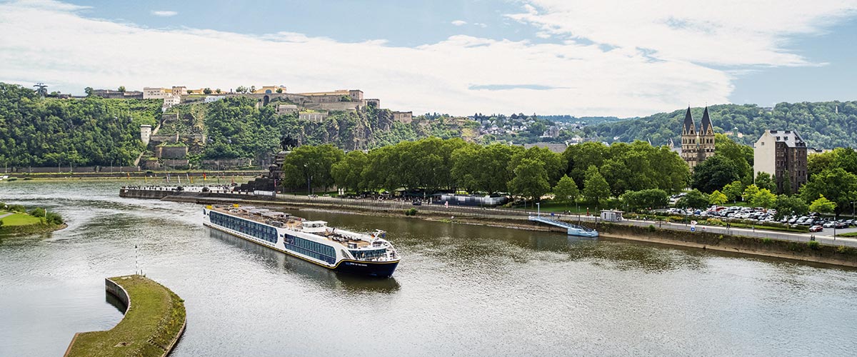 Spirit of the Rhine sailing in Koblenz, Germany